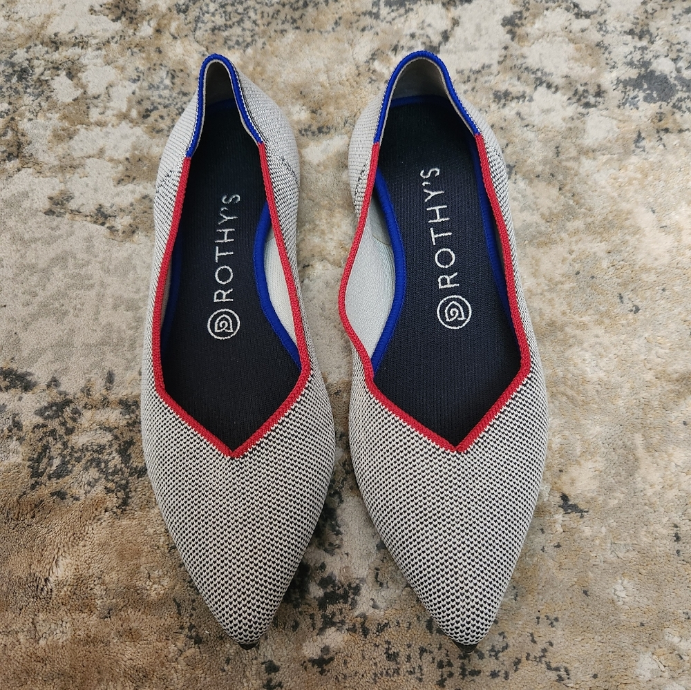 Rothy's The Point Grey Piped (Retired) SMALL Size 8.5
